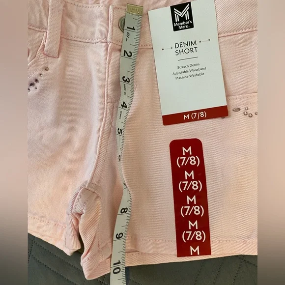 Pink Kids Jean Shorts with Adjustable Waistband - Picture 4 of 9